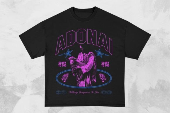 Adonai Christian T-Shirt Design – High-Quality Graphics for Creative Sellers