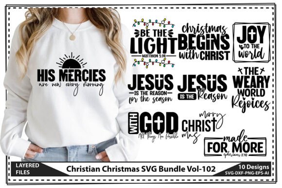 Christian Christmas SVG Bundle Vol-102 Graphics