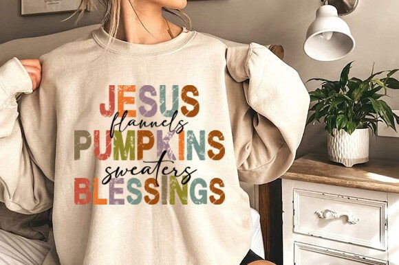 Jesus Flannels Pumpkins Sweaters SVG Graphics for T-Shirt Designs