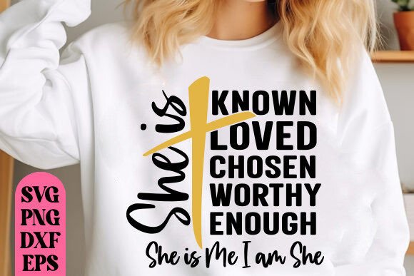 She is Loved SVG – Christian Graphics for T-Shirt & Digital Product Sellers