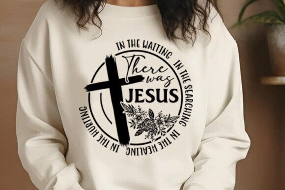 There Was Jesus PNG: Religious Floral Graphics
